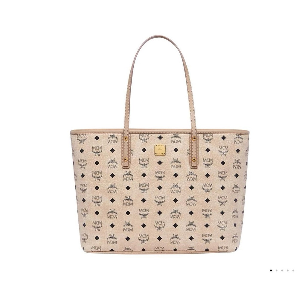 MCM Beige Medium Shopper Tote